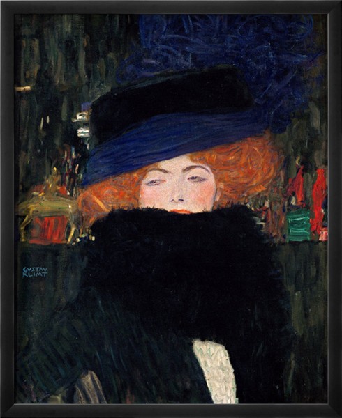 Lady With Hat And Feather Boa - Gustav Klimt Painting